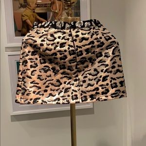 Metallic leopard print skirt